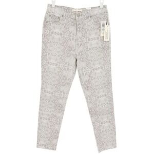 Aritzia Denim Forum Women The Lola Snake Print Light Brown Skinny Crop Jeans 29W